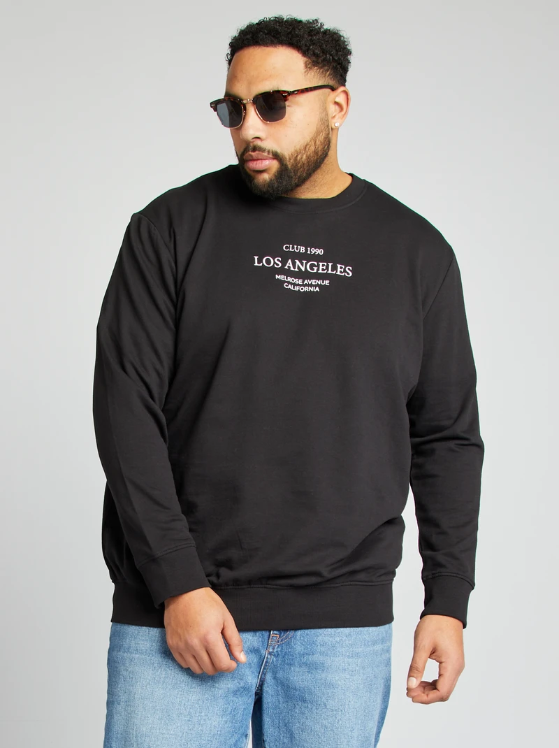man- black double-sided printed sweatshirt